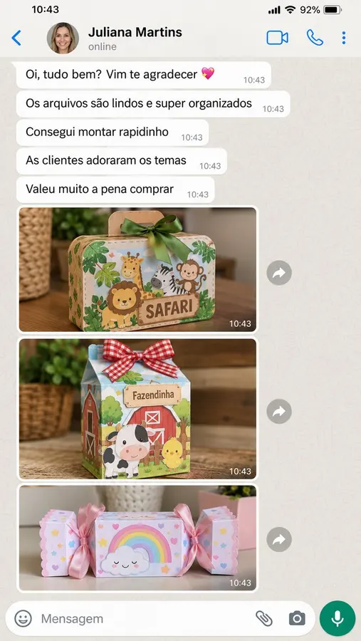 Print de conversa com depoimento de cliente
