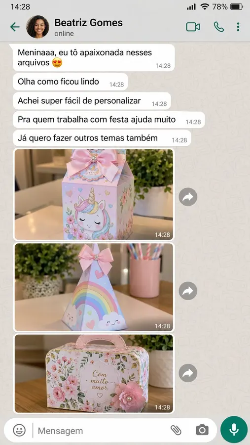 Print de conversa com depoimento de cliente
